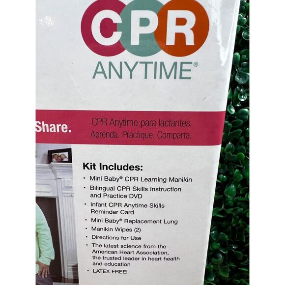 Infant CPR Anytime Kit AHA Heart Association DVD Training + Baby Manikin - Picture 11 of 12